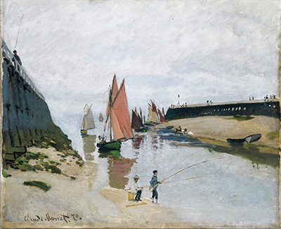 Breakwater at Trouville, Low Tide Claude Monet